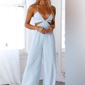 Elegant Light Blue Jumpsuit